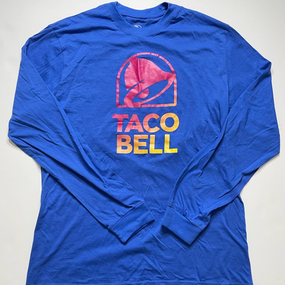 Taco Bell Men’s Blue Long Sleeve Taco Bell Logo Shirt Size (L)